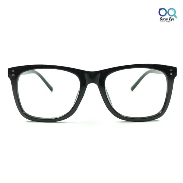 Glossy Black retro wayfarer computer glasses with UV 400 protection |OscarEye|