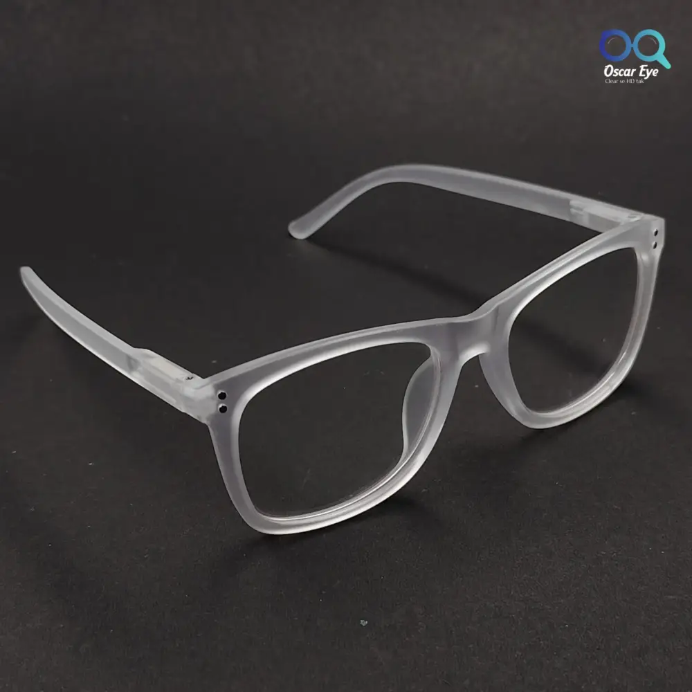 Matte White retro wayfarer computer glasses with UV 400 protection |OscarEye|