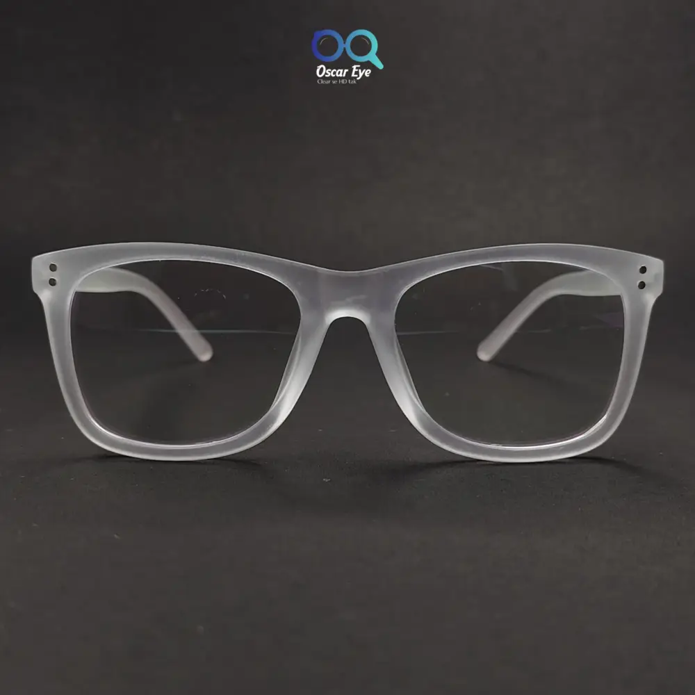 Matte White retro wayfarer computer glasses with UV 400 protection |OscarEye|