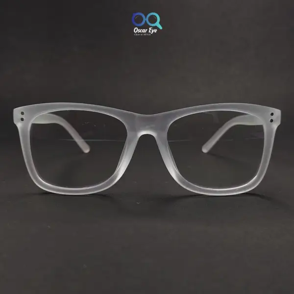 Matte White retro wayfarer computer glasses with UV 400 protection |OscarEye|