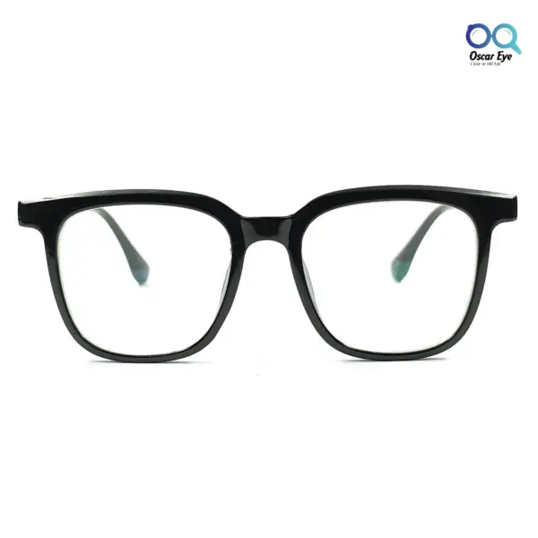 Glossy Black Square computer glasses with UV 400 protection |OscarEye|