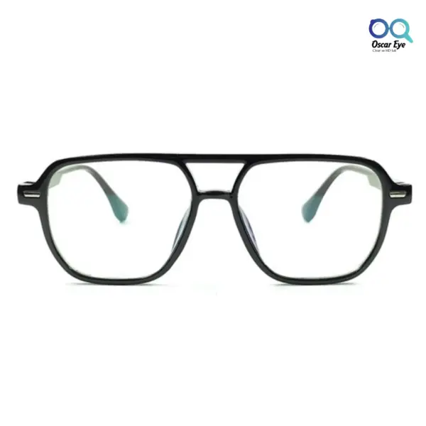 Glossy Black Aviator computer glasses with UV 400 protection |OscarEye|